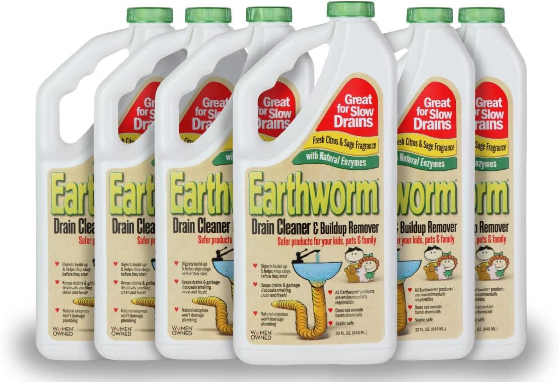 Earthworm Drain Cleaner - Natural Solution for Clogs and Odors