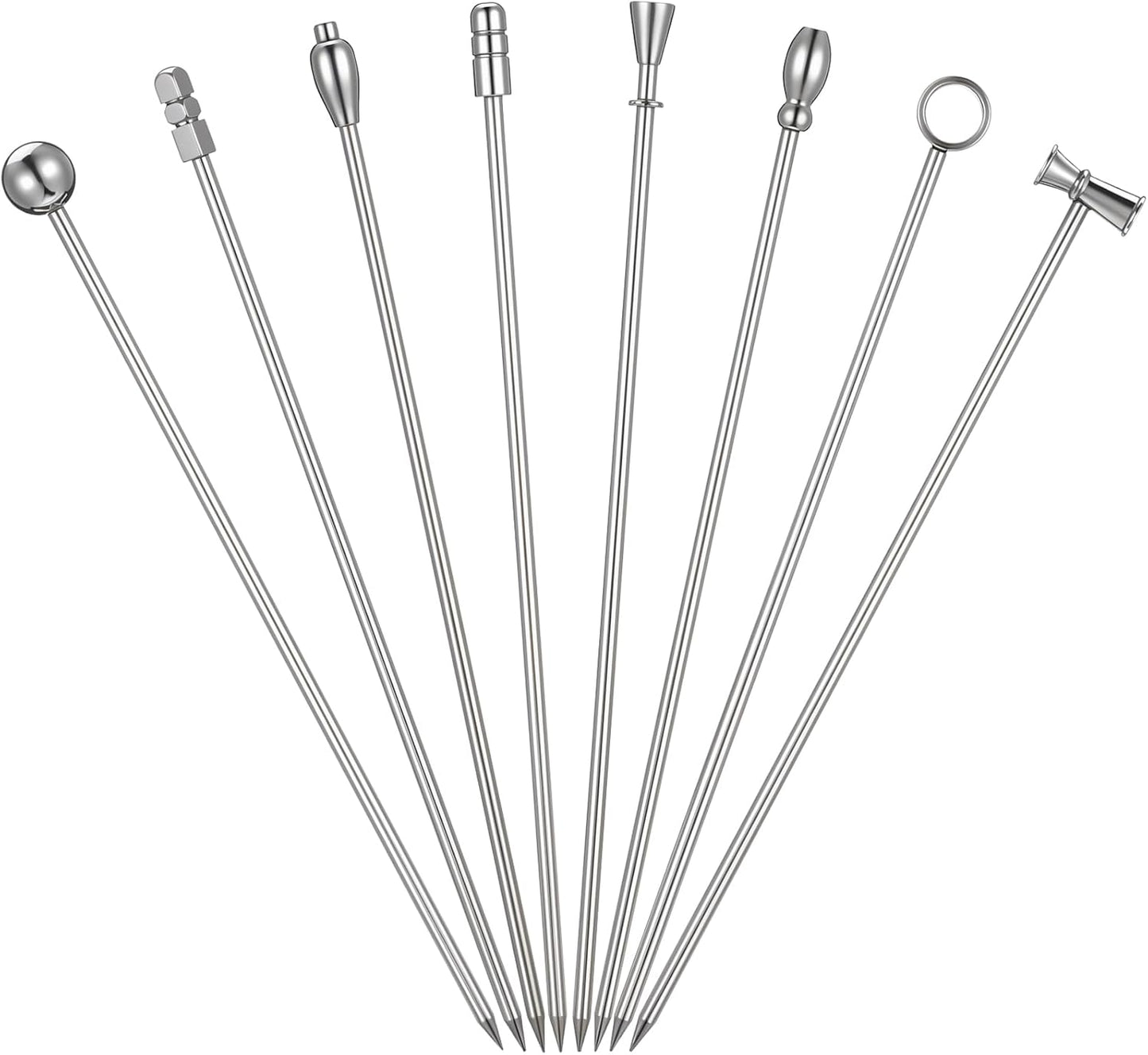 Stylish Stainless Cocktail Picks - 8 PCS Set