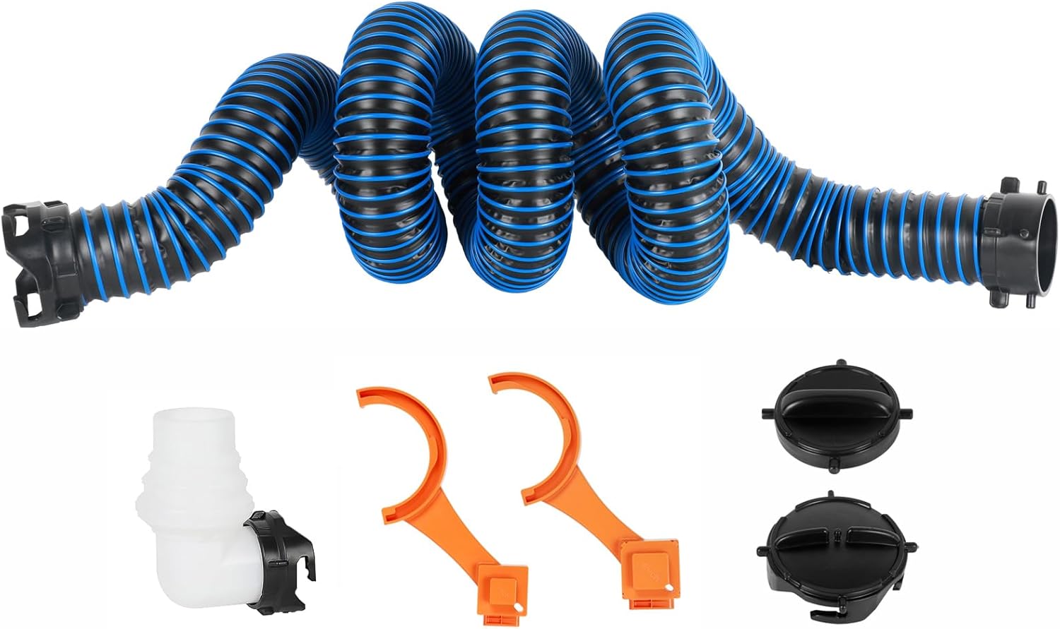 15FT RV Sewer Hose Kit with Heavy Duty TPE Material for Durability