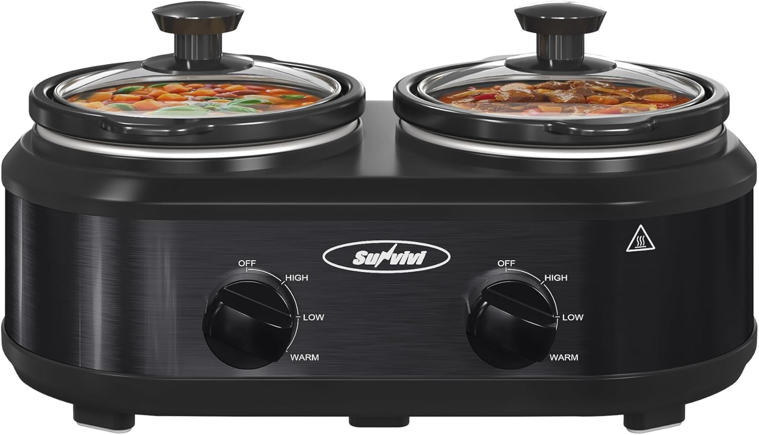 Sunvivi Double Slow Cooker for Effortless Meal Preparation