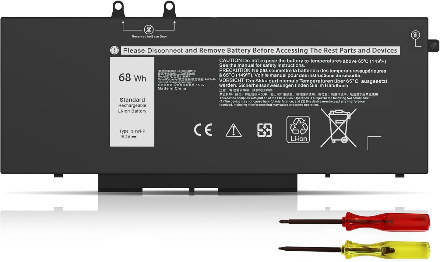 68Wh 3HWPP Laptop Battery Replacement for Dell Latitude Series