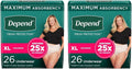Depend Fresh Protection Incontinence Underwear for Women - Maximum XL