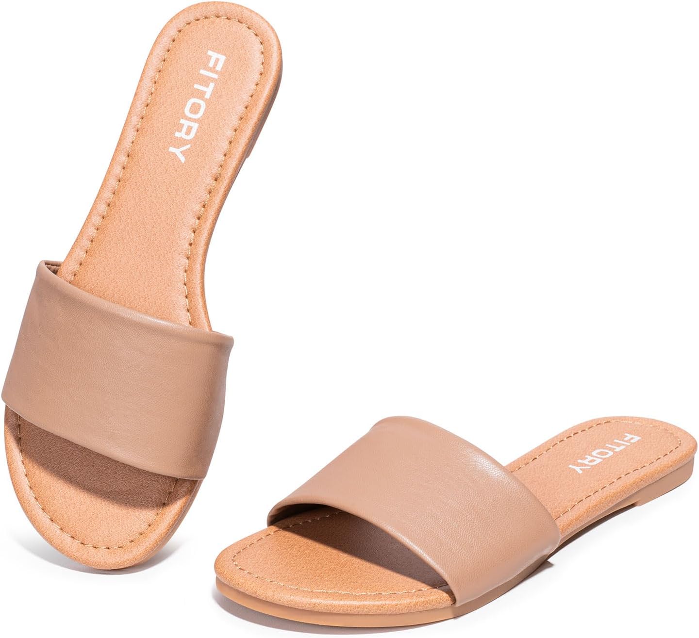 FITORY Women's Slide Sandals with Cushioned Footbed for Comfort