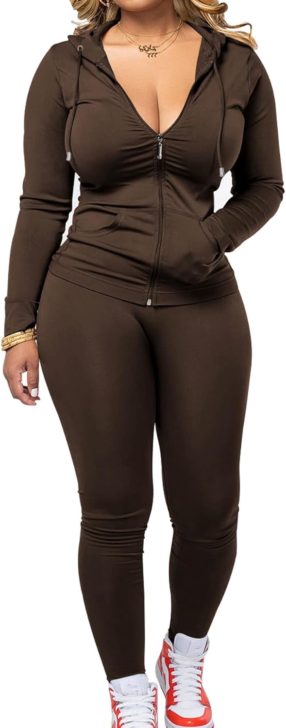 PINSV Women Two Piece Outfits for Workout and Casual Wear