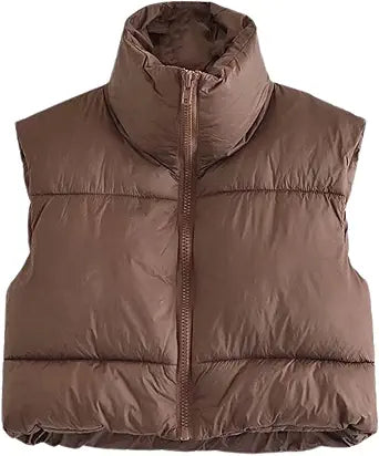 Athlisan Womens Cropped Puffer Vest for Stylish Layering