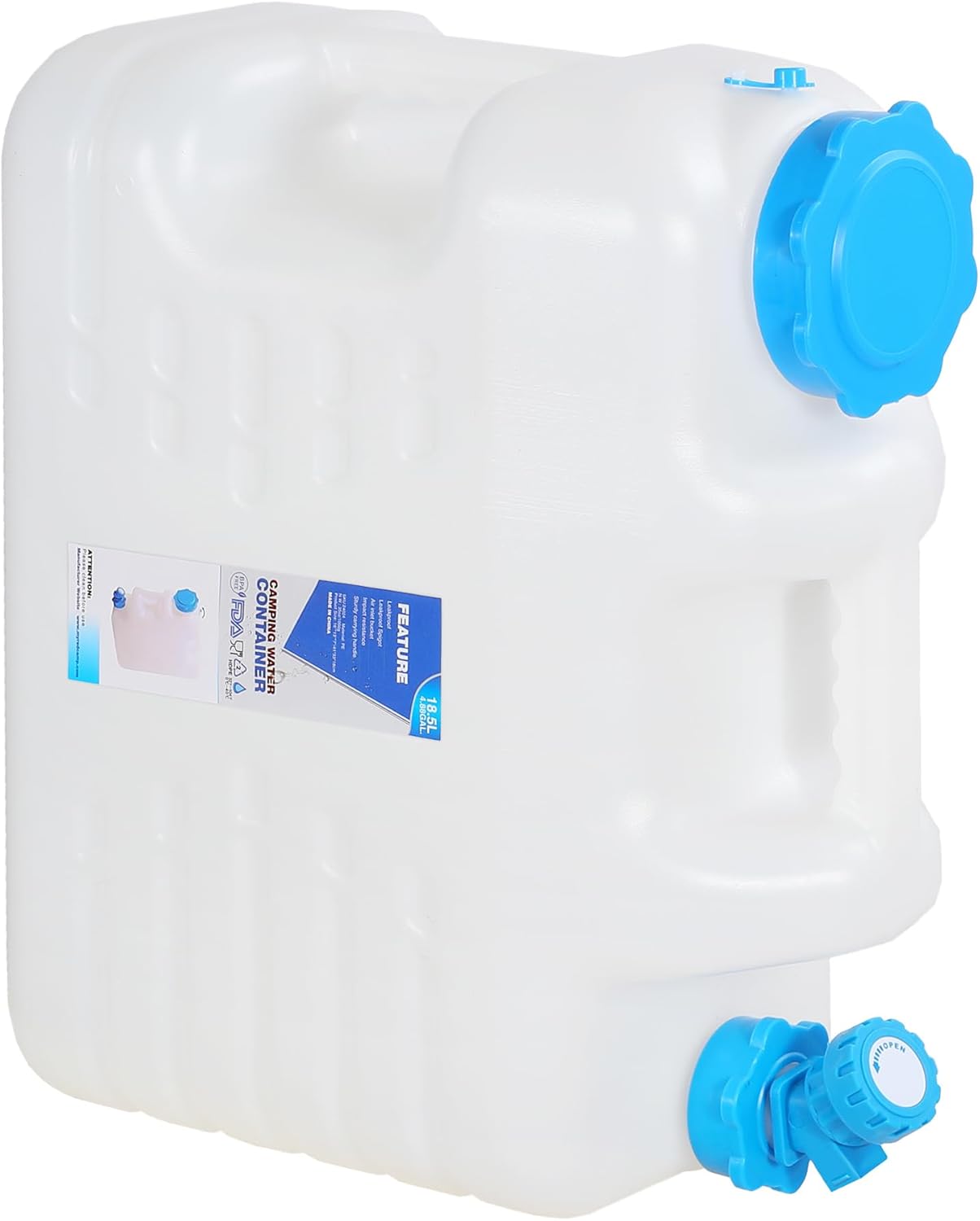 Portable 5 Gallon Water Container with Spigot for Camping