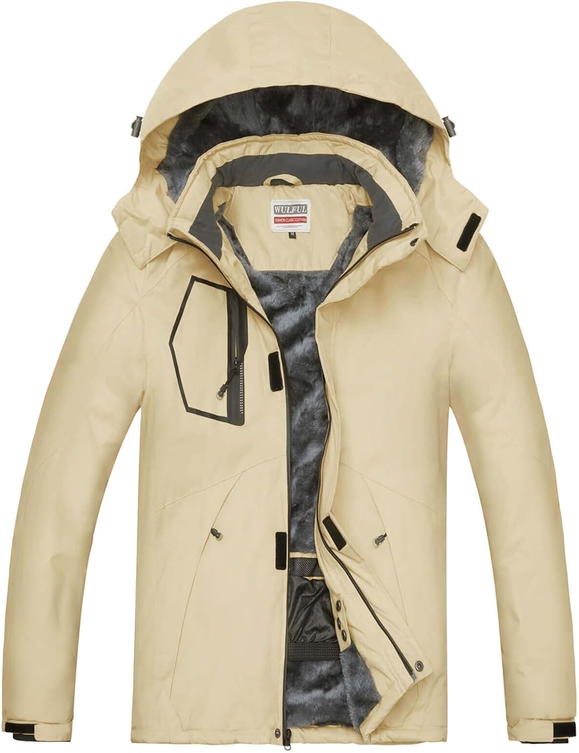 WULFUL Men's Waterproof Ski Jacket for Cold Winter Sports