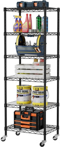 Small Wire Shelving Unit 6-Tier Adjustable - Compact Home Organizer