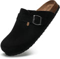 Torotto Womens Clogs Cork Footbed Suede Slippers with Adjustable