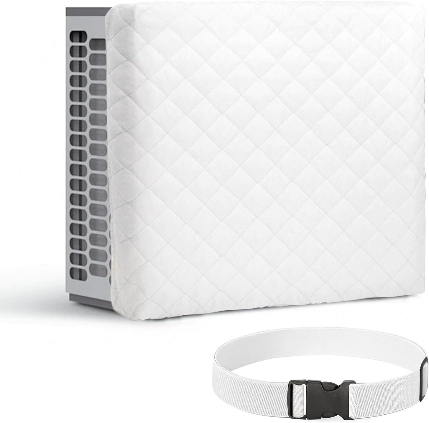 Protective Indoor AC Cover 21x15x3.5 | Anti-Slip Liner | White