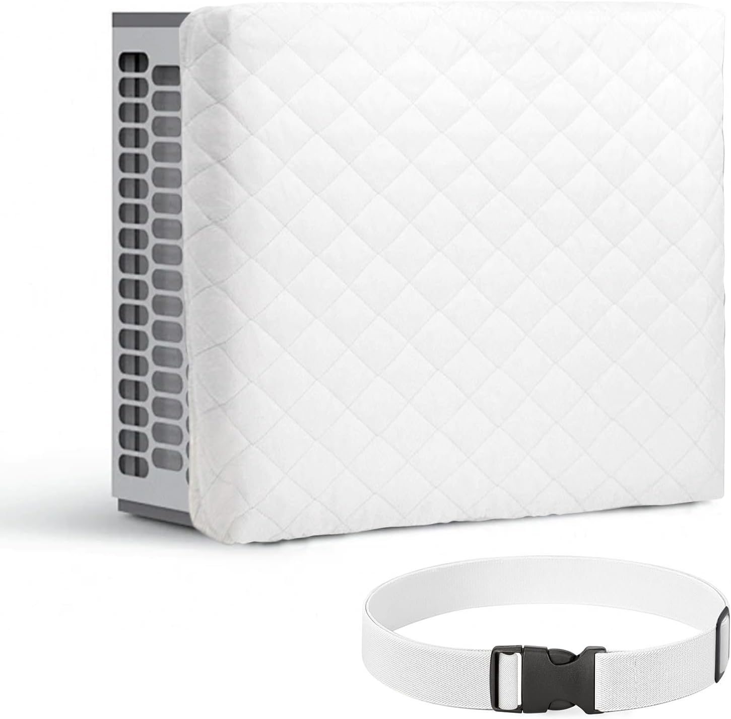 Protective Indoor AC Cover 21x15x3.5 | Anti-Slip Liner | White