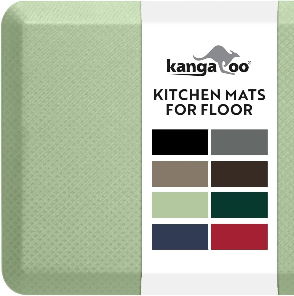 KANGAROO Thick Ergonomic Anti Fatigue Mats for Kitchen Floor