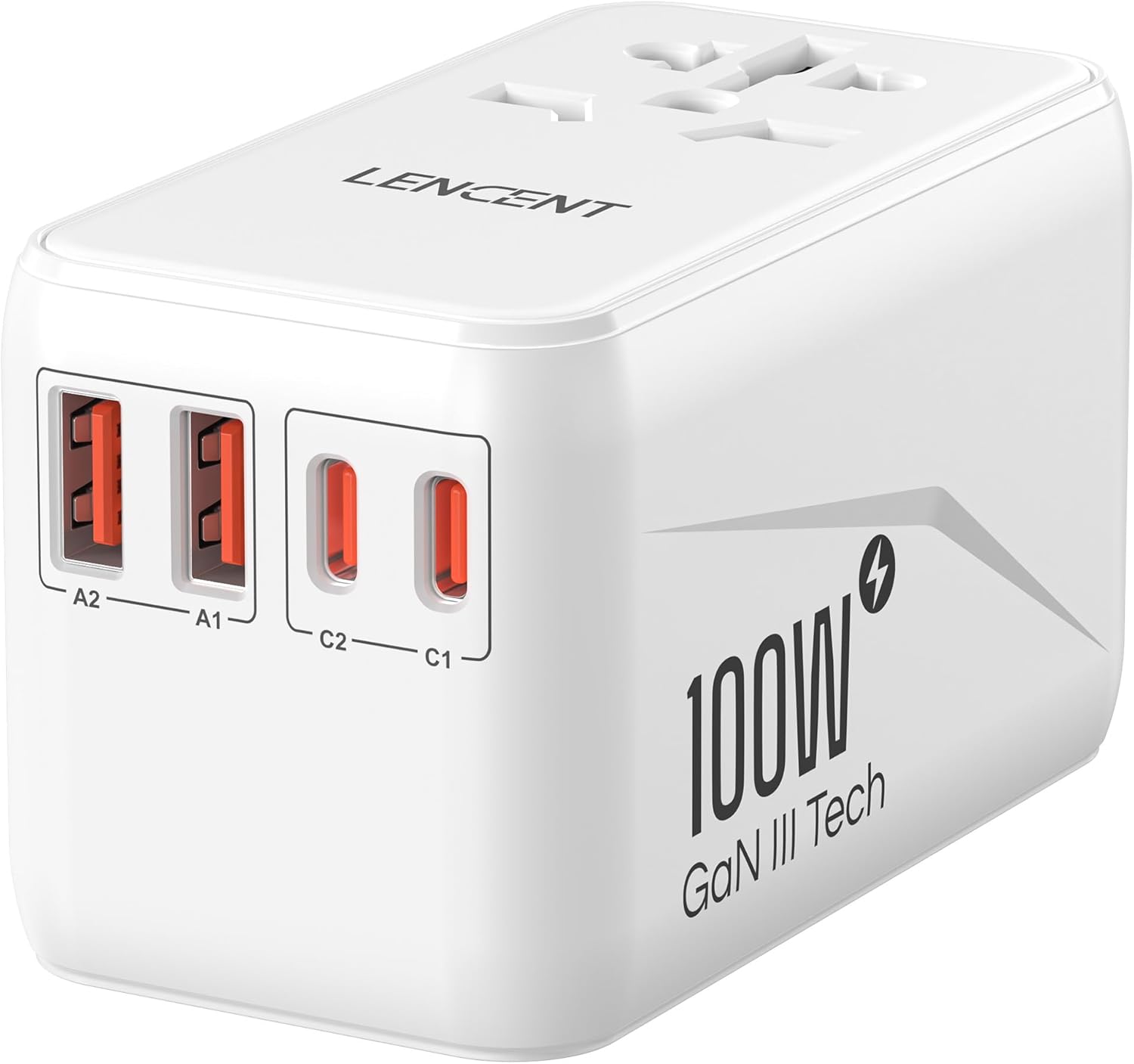LENCENT Universal Travel Adapter: 100W Fast Charging Solution