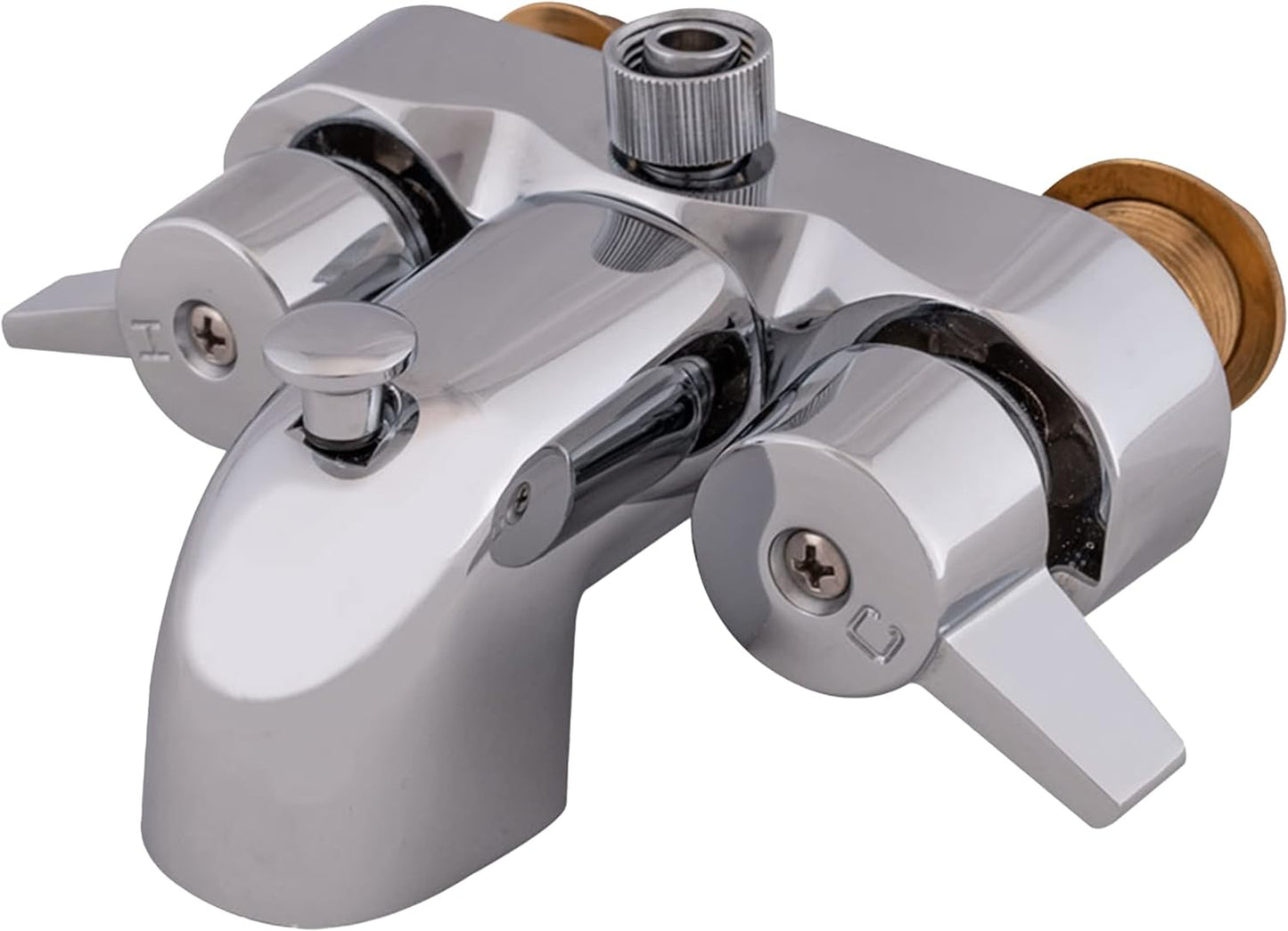 EZ-FLO Two-Handle Add-On Shower Diverter Bathcock for Tubs