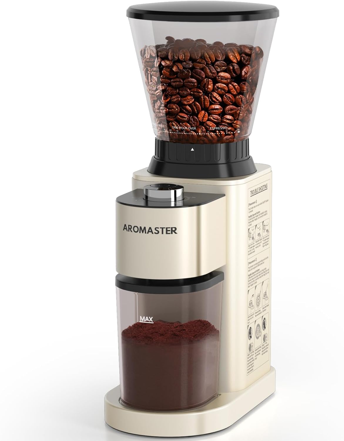 Aromaster Coffee Bean Grinder with 48 Grind Settings for Home