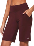 womens Bermuda Long Shorts 10in High Rise - Knee Length Athletic