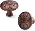 Antique Copper Cabinet Knobs 15 Pack - Vintage Round Drawer Knobs