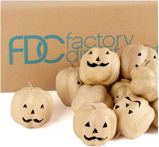 Small Paper Mache Jack O' Lantern Pumpkins for Halloween Crafts