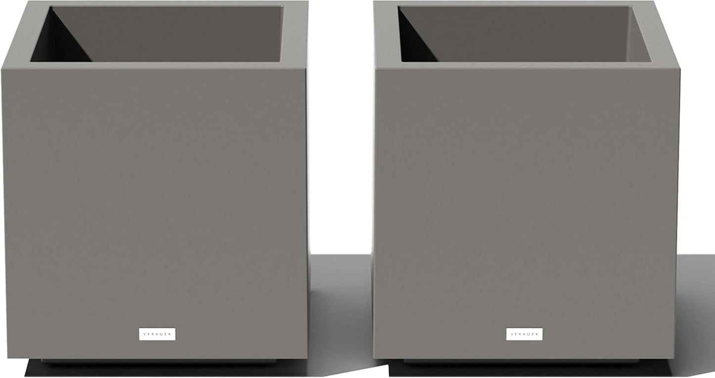 Veradek Block Series Cube Plastic Planter for Indoor or Outdoor