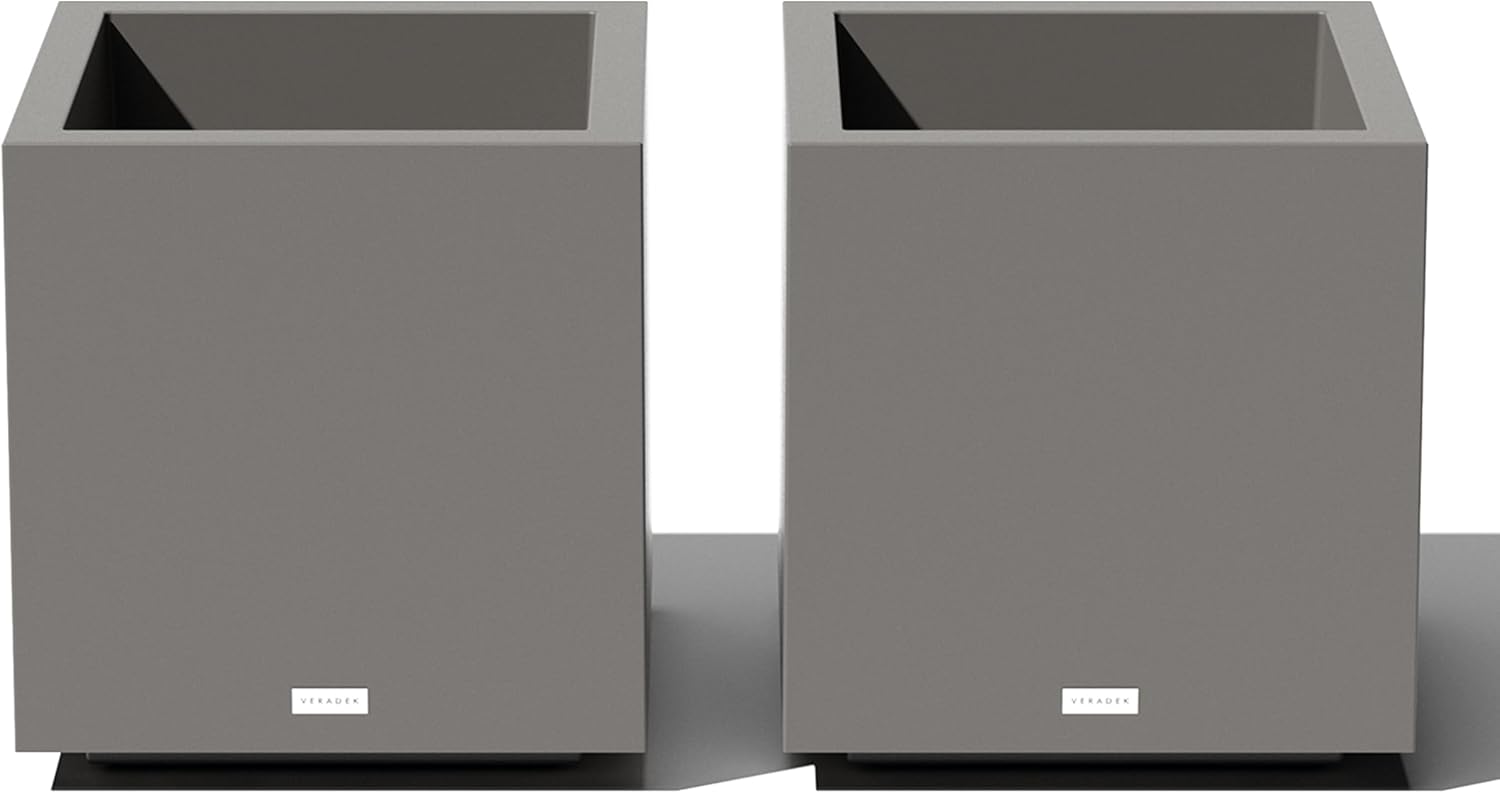Veradek Block Series Cube Plastic Planter for Indoor or Outdoor