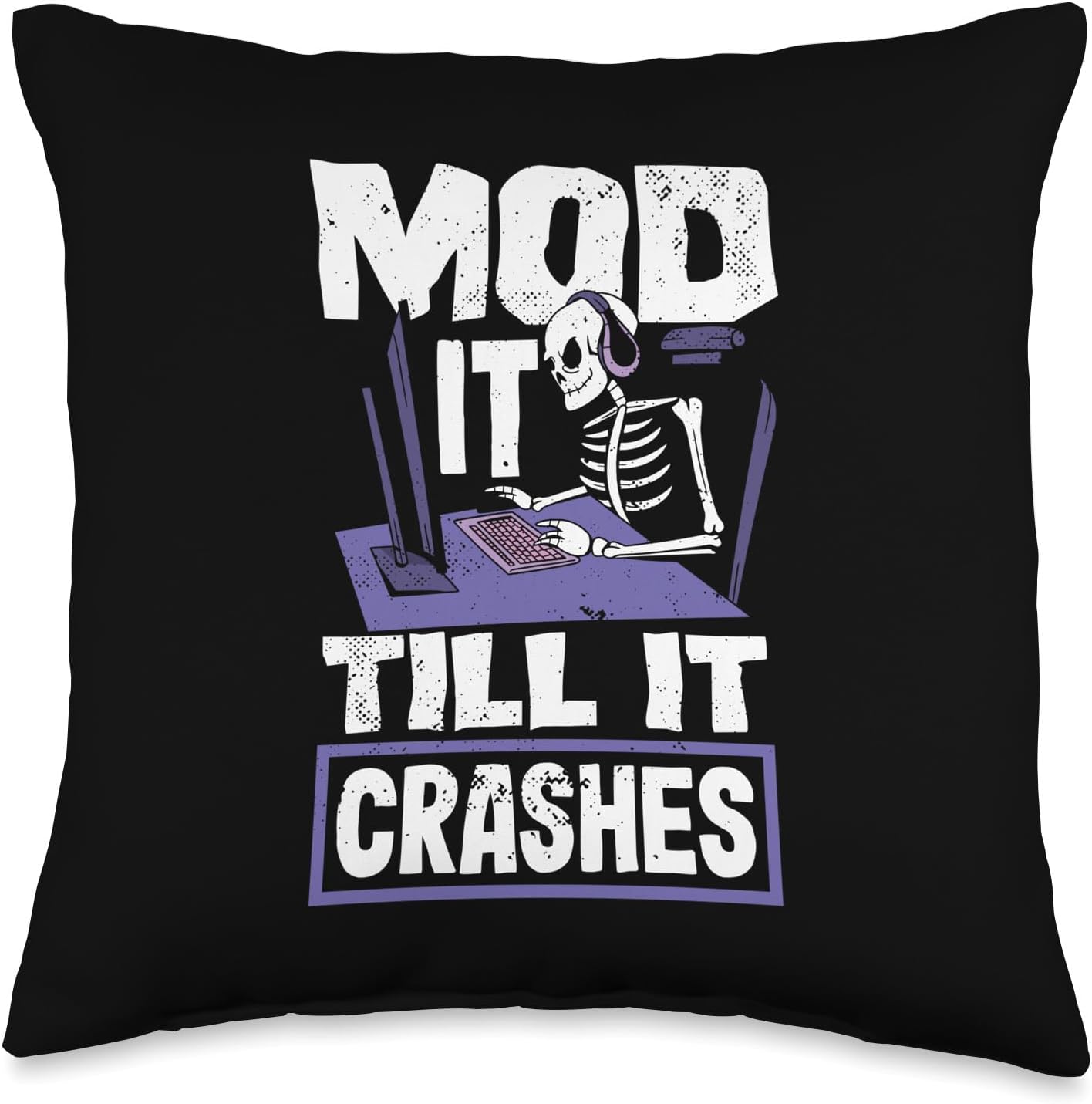 Therapeutic Modder Throw Pillow - Funny & Multicolor