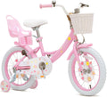 Girls Bike with Basket and Doll Seat 12-20 in Princess Style