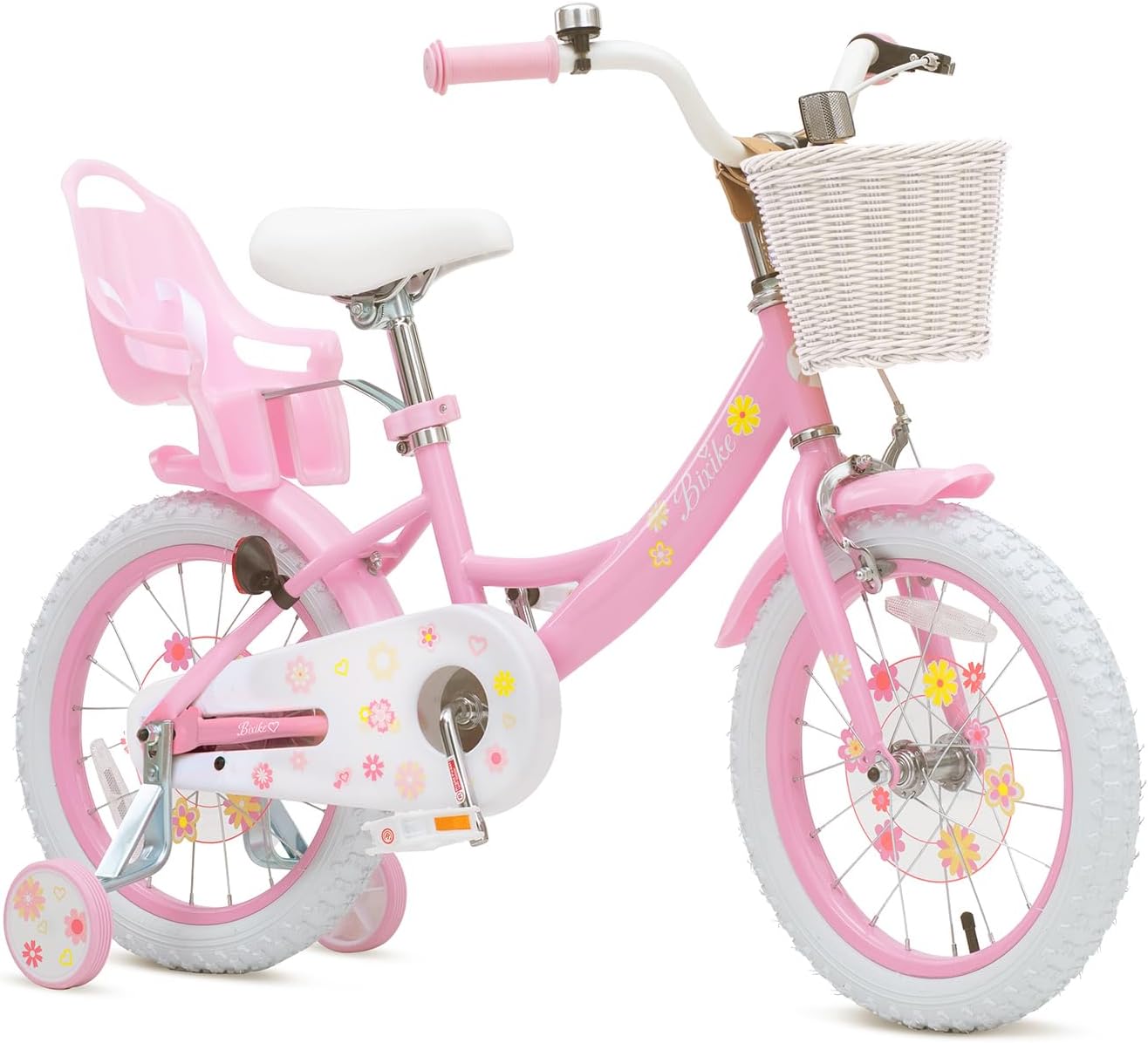 Girls Bike with Basket for Toddlers and Kids Aged 3-14 Years