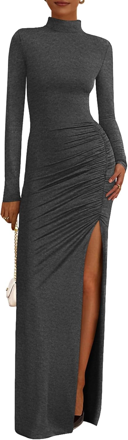 BTFBM Formal Dresses for Women Long Sleeve Maxi Wedding Guest