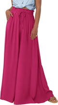BTFBM Women High Waist Wide Leg Palazzo Pants - Flowy Comfort
