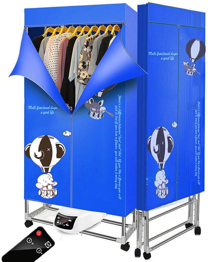 Foldable Electric Clothes Dryer: Remote Control, Low Noise, 1500W