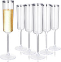 Silver Plastic Champagne Flutes 24 Pack - Elegant Disposable Toasting