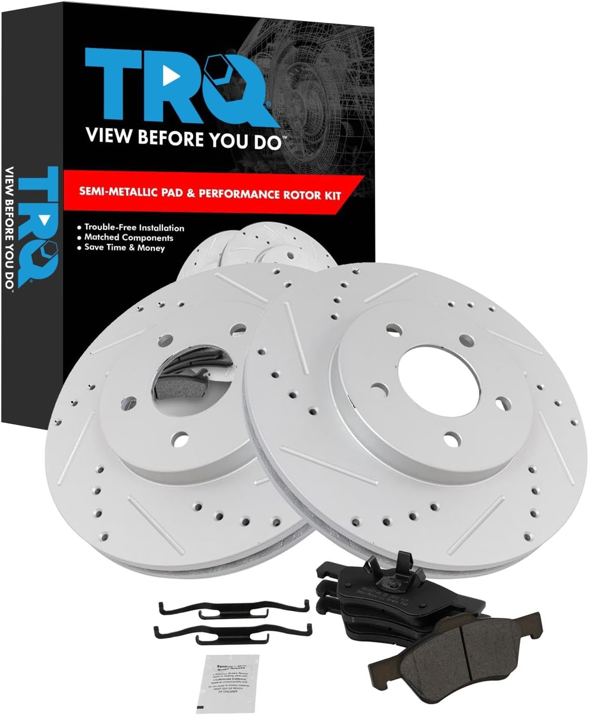 TRQ Front Performance Brake Pad & Rotor Kit for Ford Escape