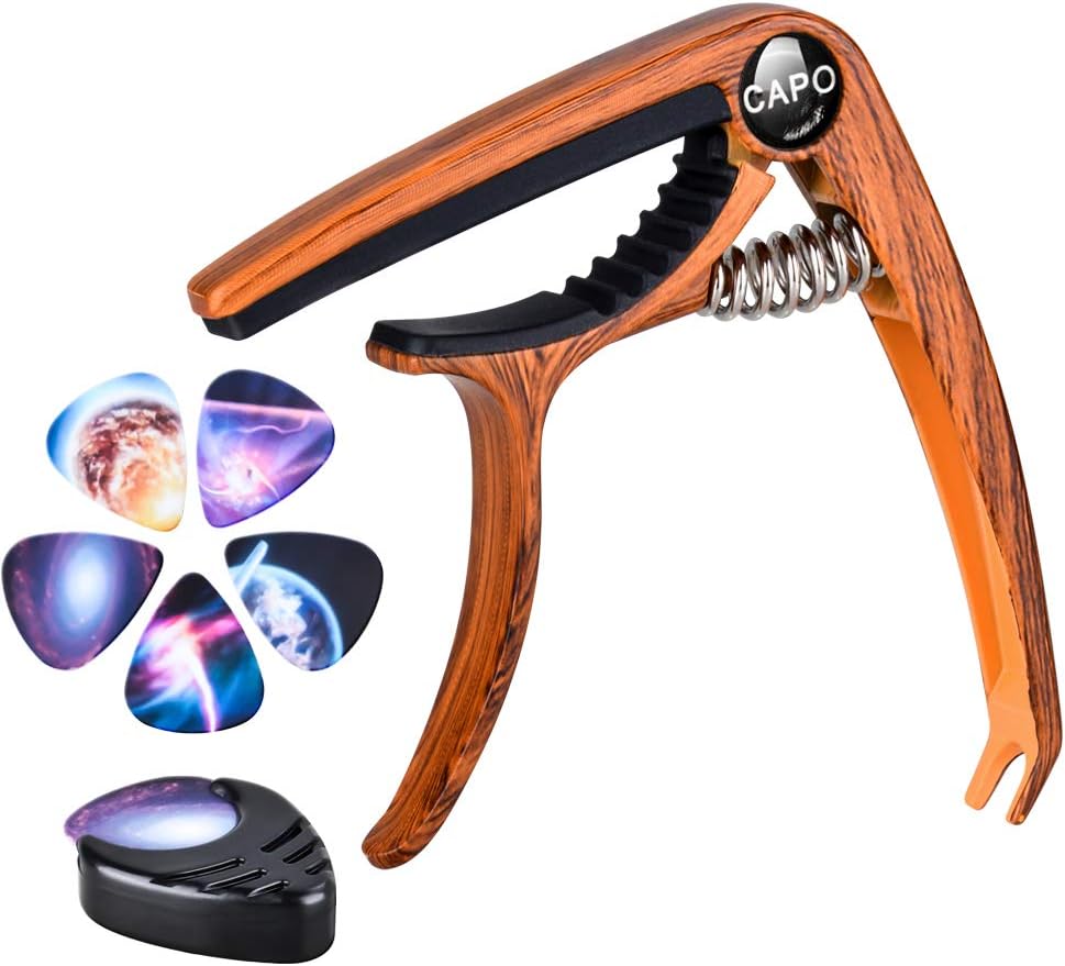 Olycism Guitar Capo: 5 Picks Holder & 0.46mm Thickness