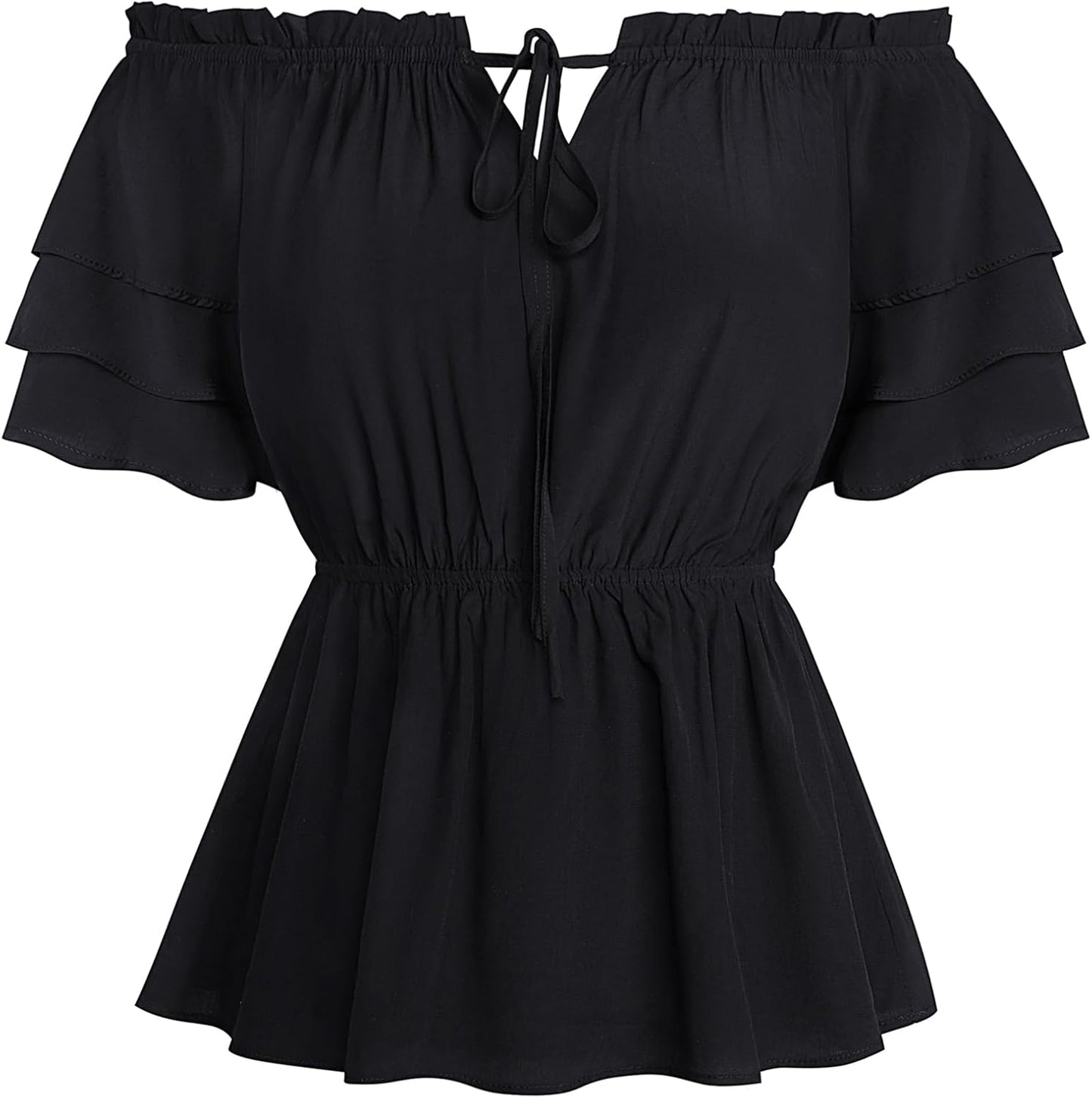 Scarlet Darkness Women Renaissance Off Shoulder Ruffled Top