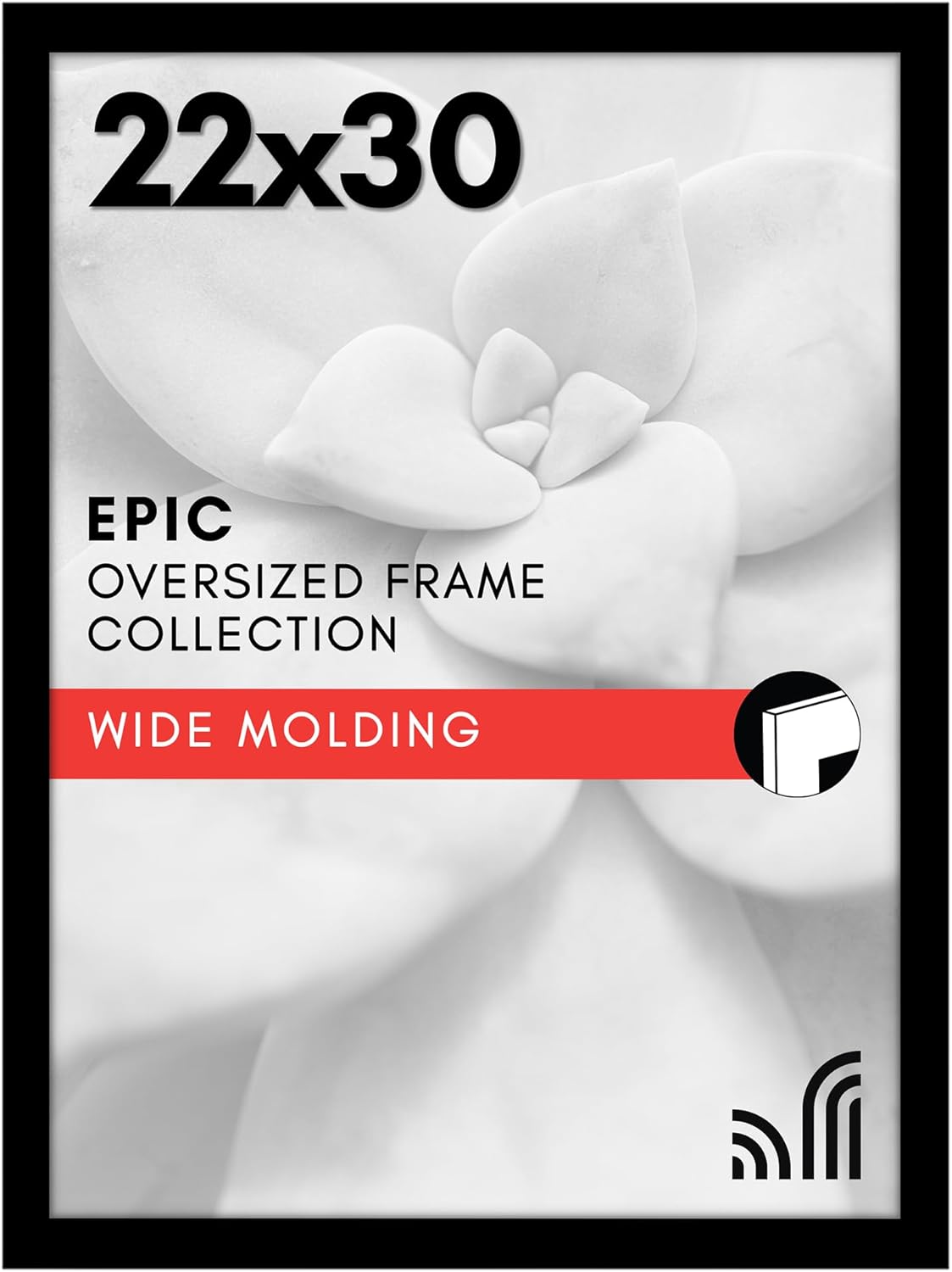 22x30 Black Picture Frame with Polished Plexiglass for Display