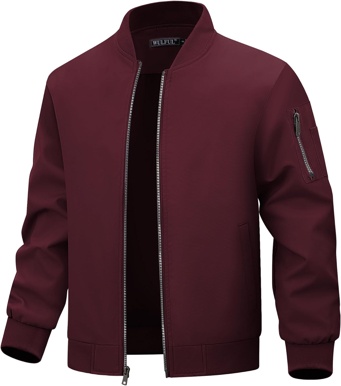 WULFUL Men's Bomber Jacket Lightweight Casual Windbreaker Coat