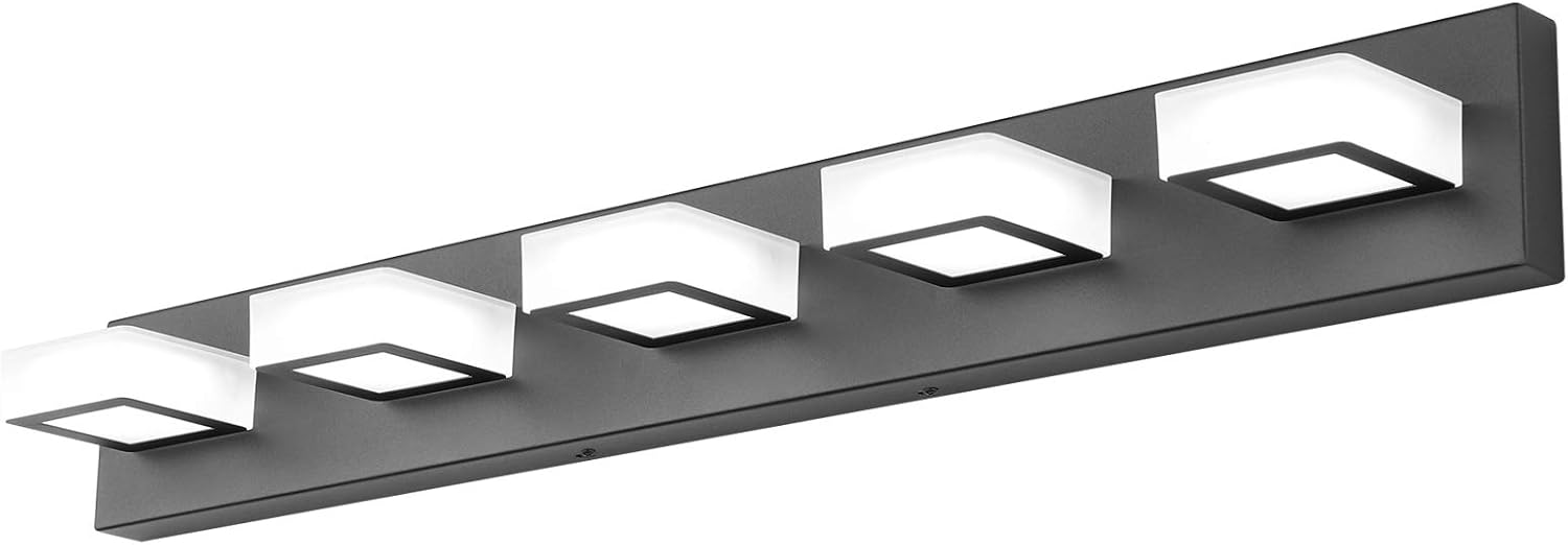 Dimmable Matte Black Vanity Light - Modern 5 Lights Fixture