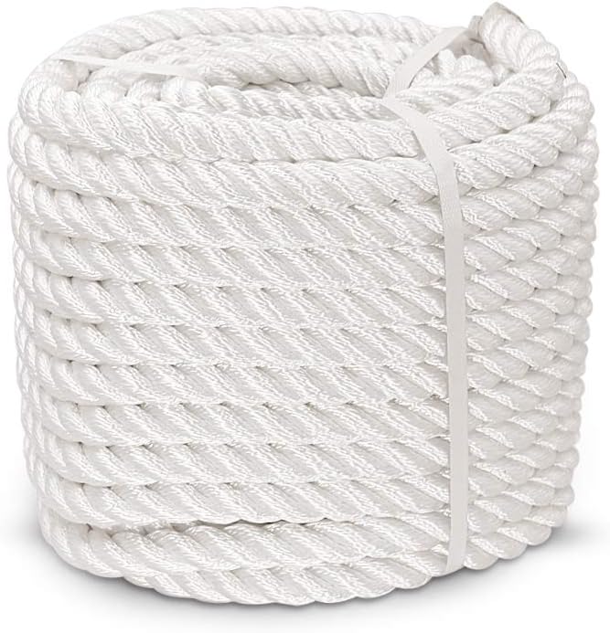 Aoneky Nylon Twisted Rope - Durable 3/4 inch x 50 ft Cord