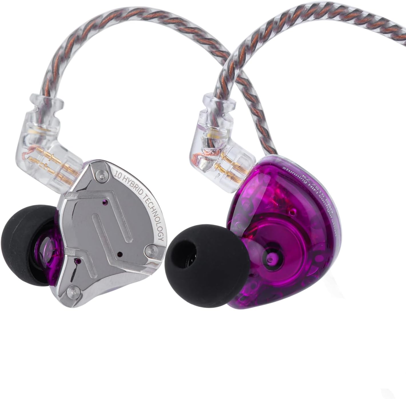 KZ ZS10 Pro Hybrid IEM Earphones with Stainless Steel Faceplate