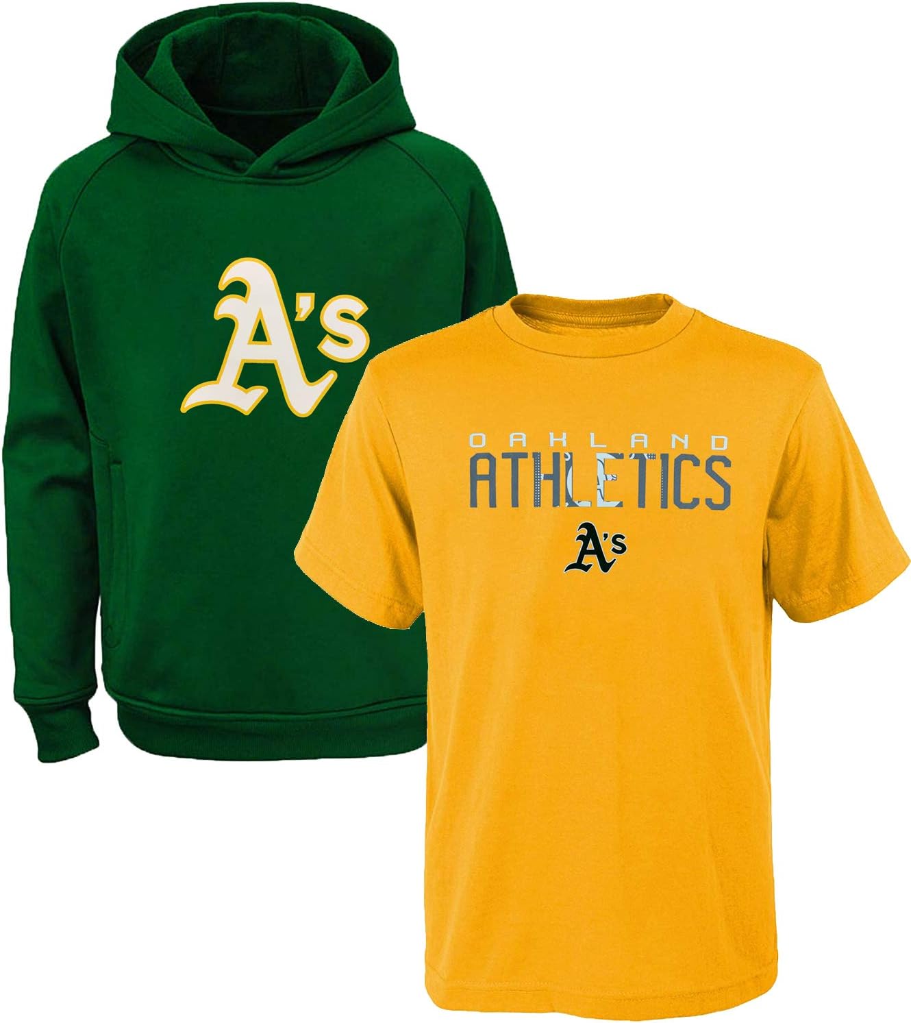MLB Youth Boys Performance Hoodie & Tee Combo for Oakland Athletics