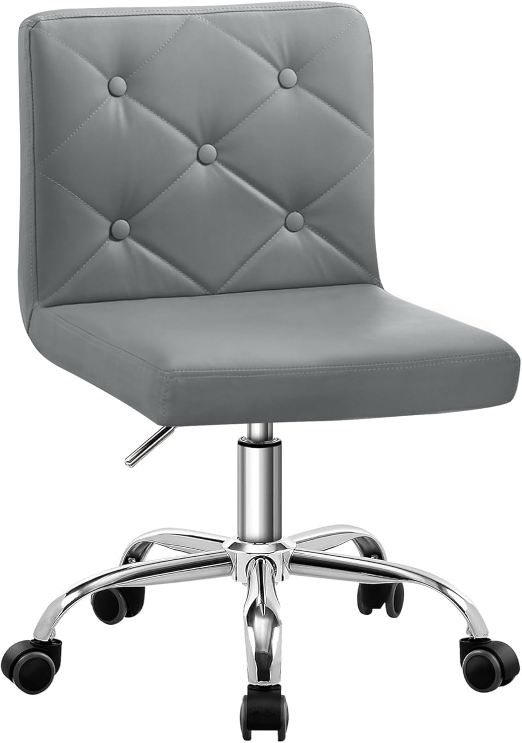 VECELO PU Leather Mid-Back Armless Desk Chair for Comfort