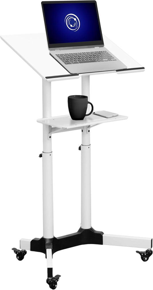 VIVO Mobile Lectern Podium with Adjustable Height and Wheels