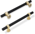 5 in Cabinet Pulls 10 Pack Matte Black and Brushed Gold - Knurled