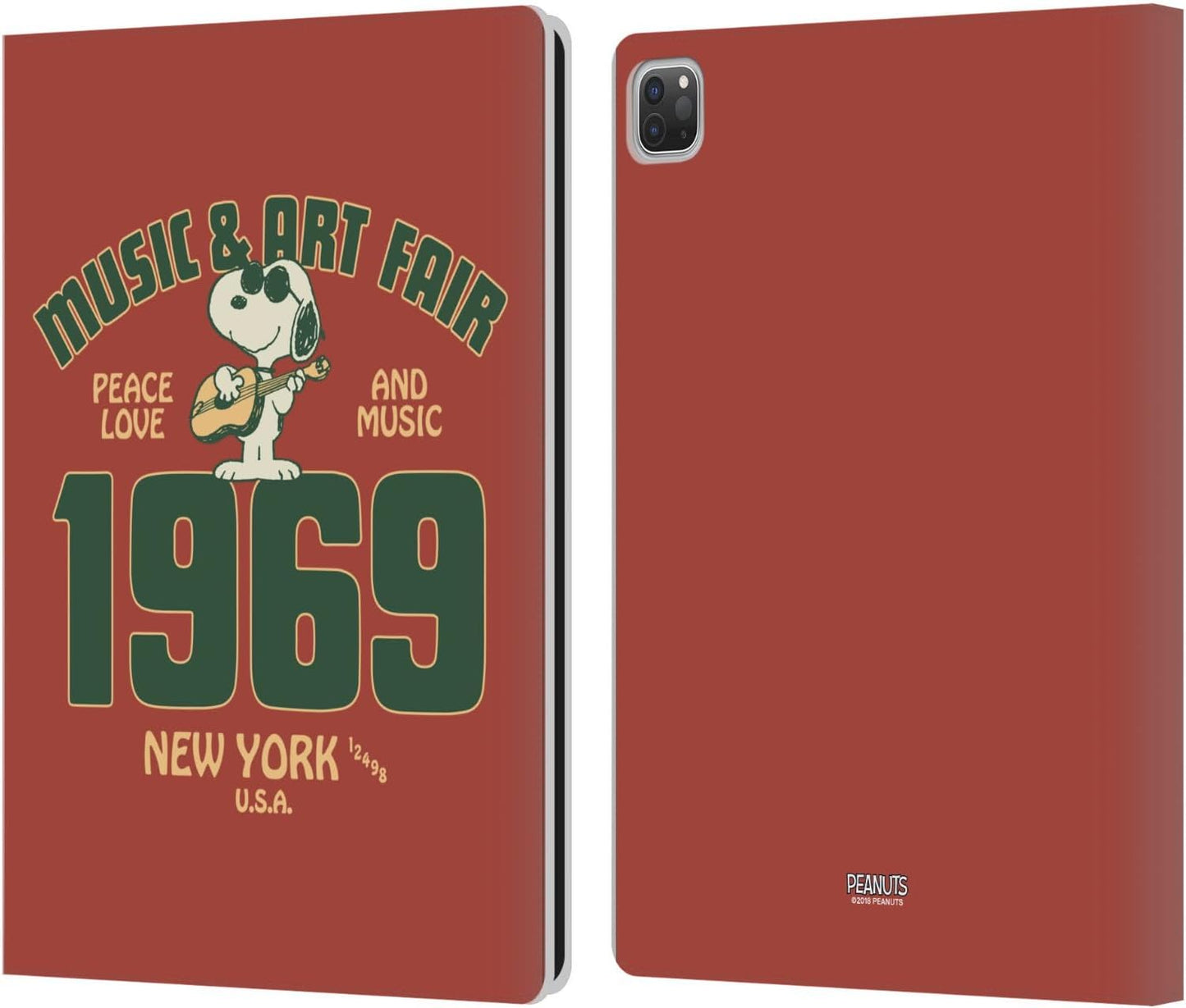 Peanuts Snoopy Guitar Leather Wallet Case for iPad Pro 13 M4