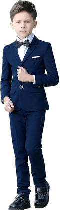 Boys Tuxedo Suit Set Slim Fit 5 Piece - Wedding & Formal Wear