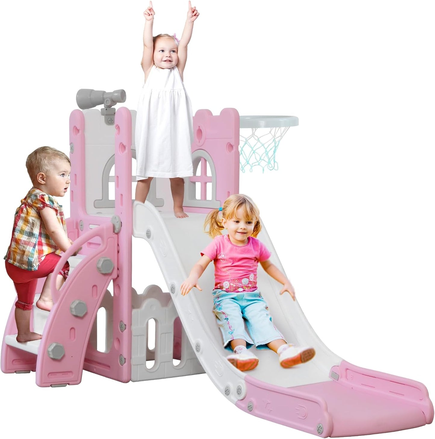 6 in 1 Toddler Slide for Indoor Outdoor Fun and Skill Building