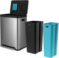 19 Gallon Kitchen Trash Can with Dual Compartments - CleanAura Odor