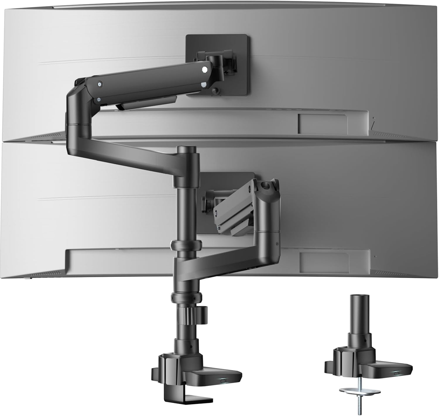 WALI Dual Monitor Arm for 17ft'-49ft' Curved Screens, Heavy Duty