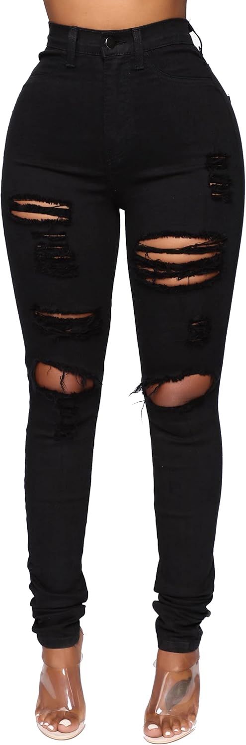Women's High Waisted Ripped Skinny Stretch Jeans for Style
