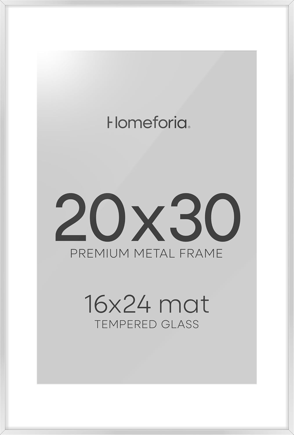 High-End Silver 20x30 Picture Frame with Mat for Photos